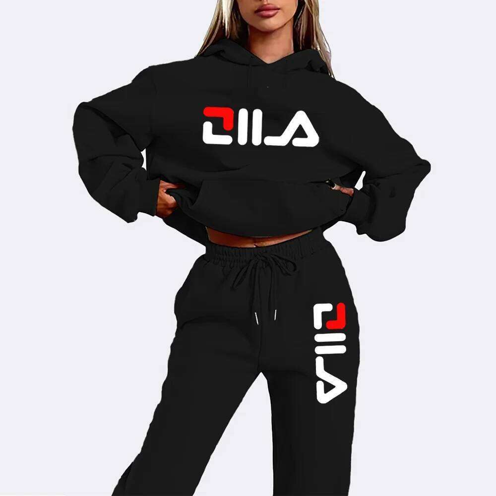 Women's Tracksuit Quality Two Piece Set for Women Fashion Jogging Sweatshirt Suit Drawstring Sports Daily Hooded C260312