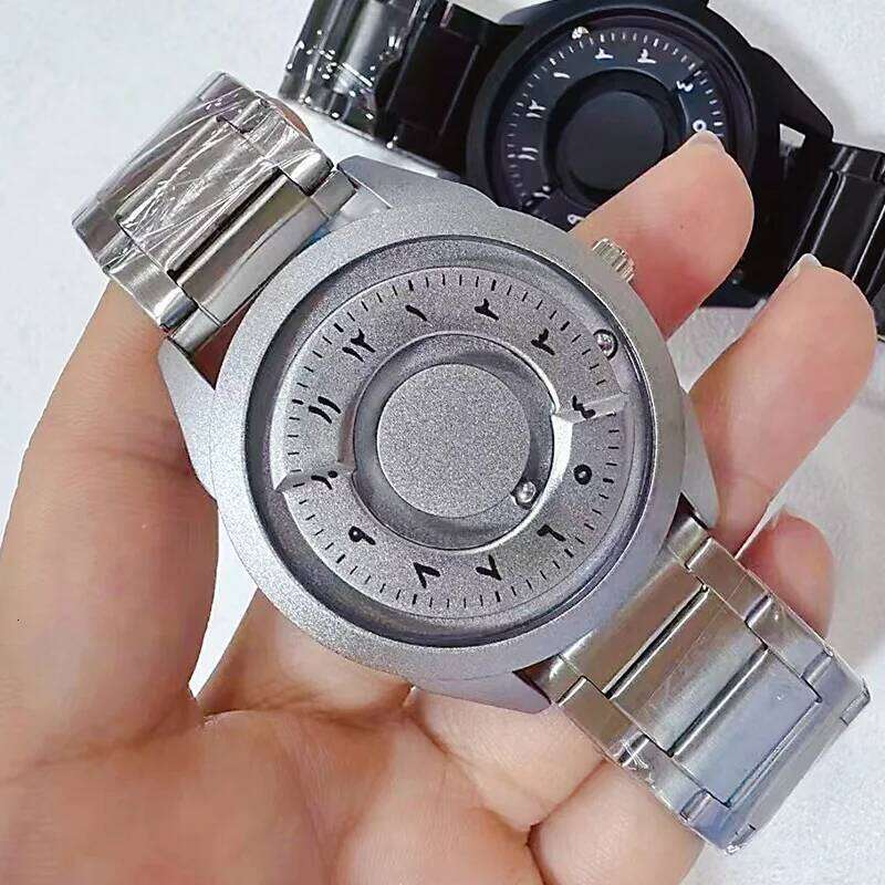 Personalized creative cool magnetic ball suspension man Arabic circular dial quartz watches relojes para hombre