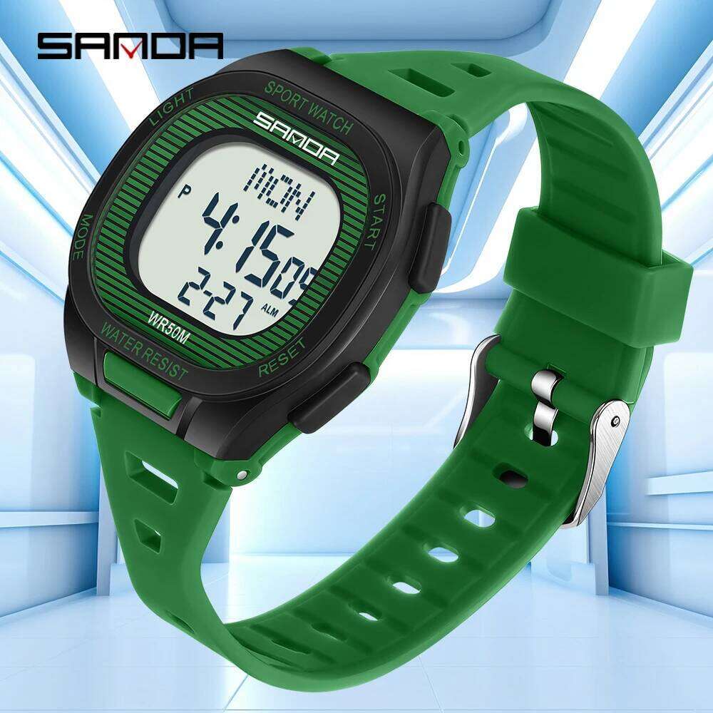 SANDA New 2195 Fashion Watch Outdoor Sports Waterproof Timing LED Men's Electronic Watches 2025