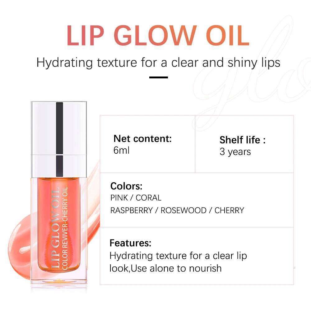 Lakerain Crystal Jelly Moisturizing Safety Gloss Makeup Sexy Plump Hydrating Glow Oil Tinted Lip Plumper W260311