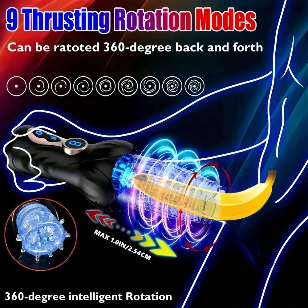 Automatic masturbation device, 10 types of vibration thrust & rotation modes, penis pump, stroker, adult male toy Z260312