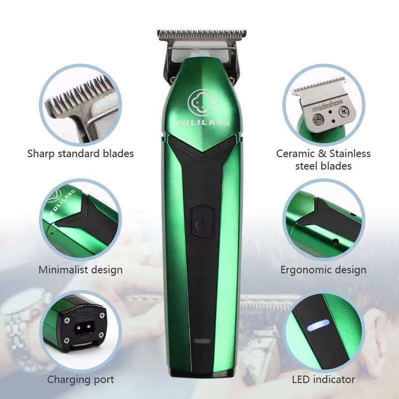 R55 Kulilang 2024 New Rechargeable Hairdresser Cordless Professional Carving Oil Head Electric Hair Clippers C260312