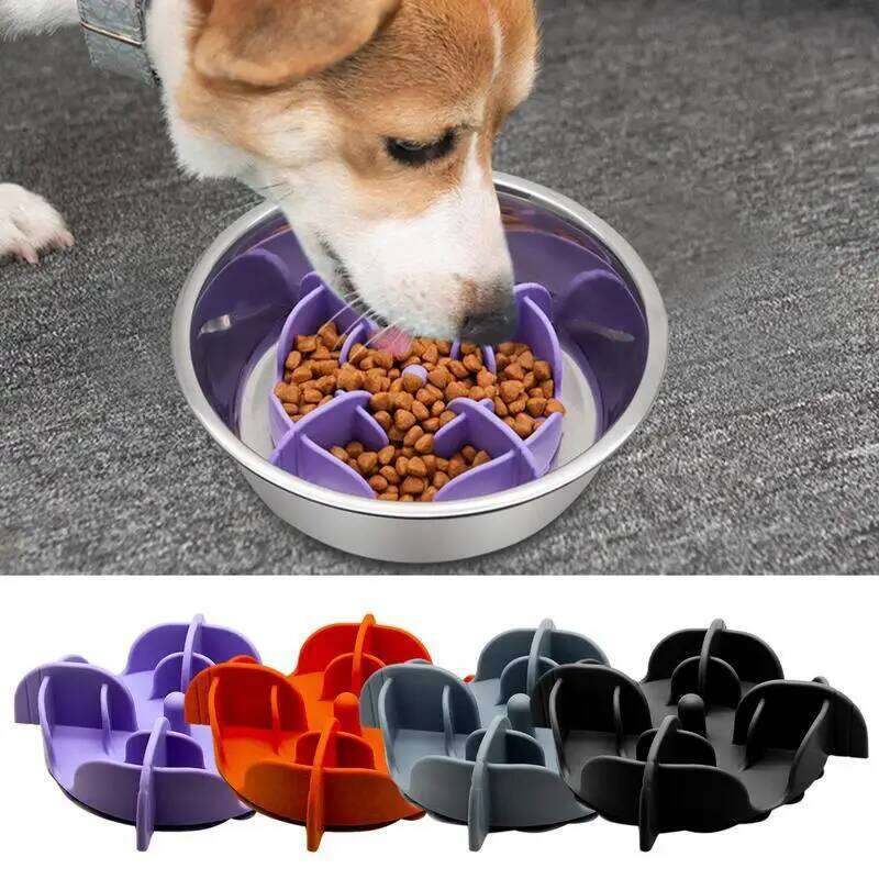 Bowls Silicone Feeder Anti Gulping Healthy Raised Pet Slow Eating Dog Bowl 26Y0312