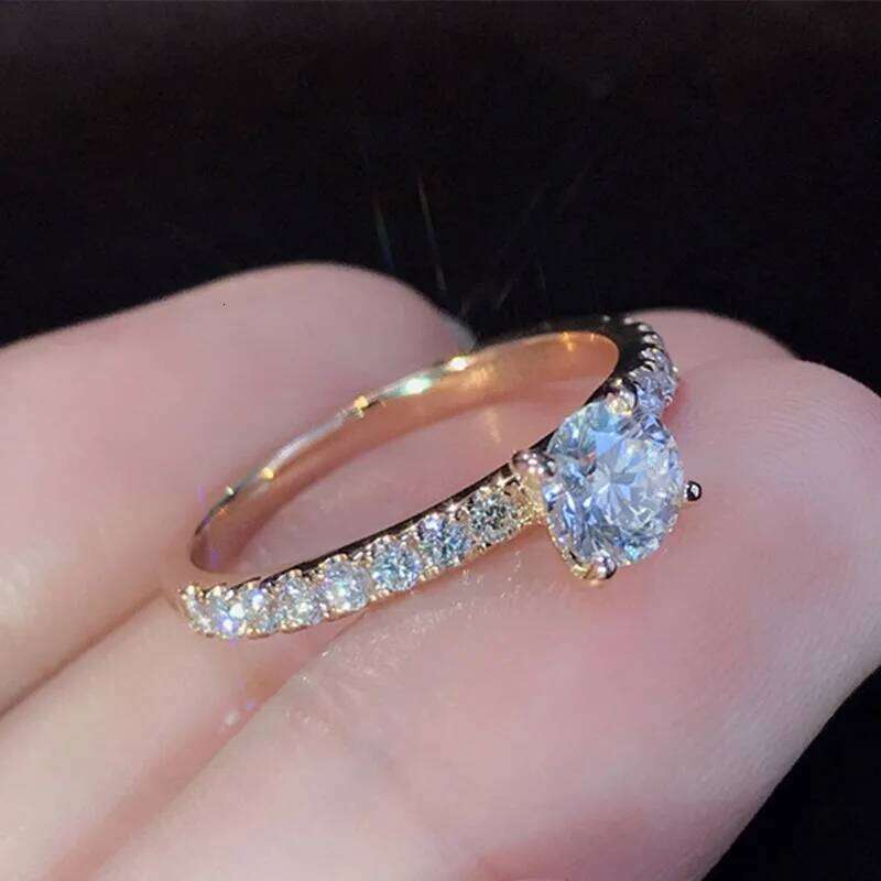 6mm Round Cut CZ Solitaire Engagement Wedding Ring for Women Girl Size 5-12 H260312