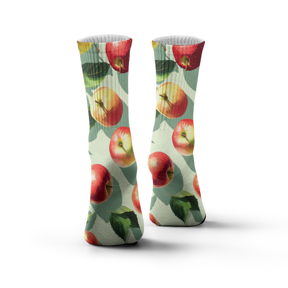 Vintage Red Apple Print Soft Breathable Casual Fruit unisex tube designer sock C173