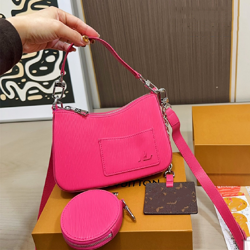 Designer shoulder bag luxury women handbags Marellini crossbody bags Top-quality leather flower letter mini underarm pouch ladies fashion zig zag purses dhgate