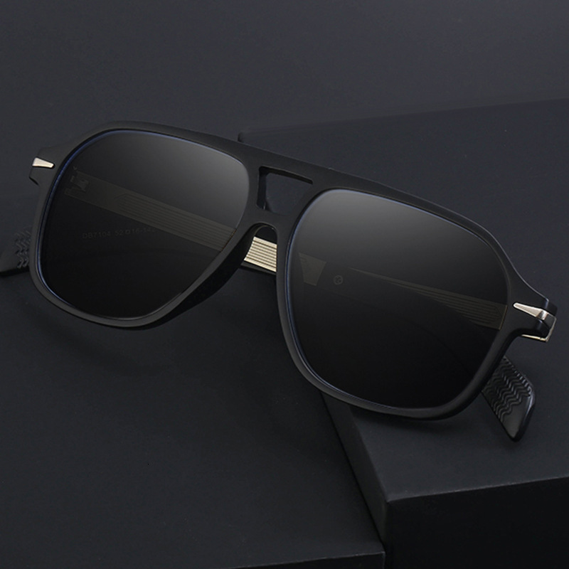 2026 New Fashion Square Polarized Retro Double-Beam Personalized Sun Protection Sunglasses for Men,