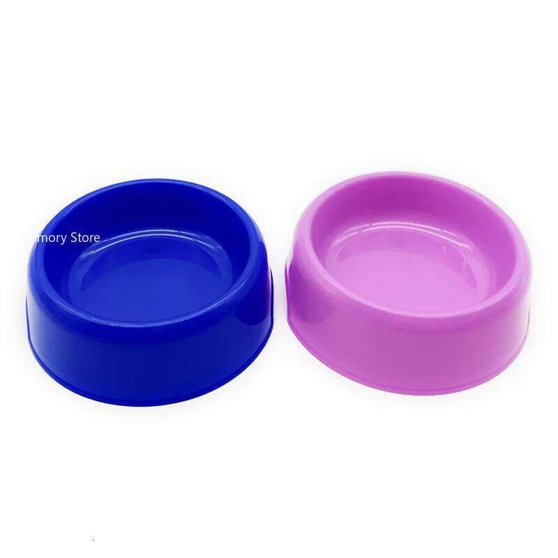 Solid Color Plastic Cat Round Single Bowl Thickened Eco-Friendly Pet Supplies Dog Accessories 26Y0312