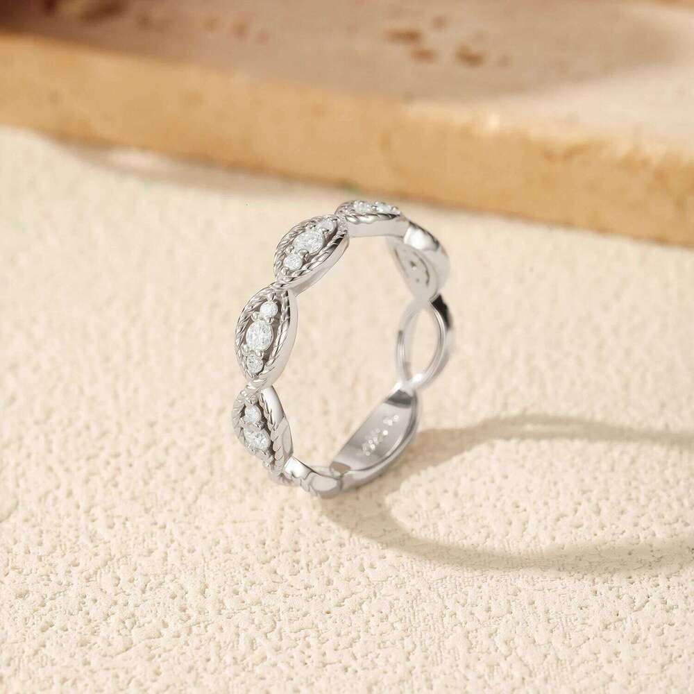 MODIAN D Color Moissanite 925 Sterling Silver Retro Twist Line Geometric Finger Rings For Women Fine Jewelry H260312