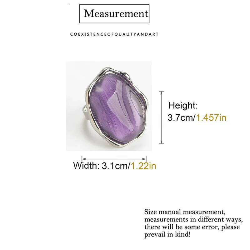 Vintage Purple Ring Real Opal Jewelry For Woman Luxury Quality Cat Eye Stone Irregular Crystal Silver Color Designer Brands 2025 H260312