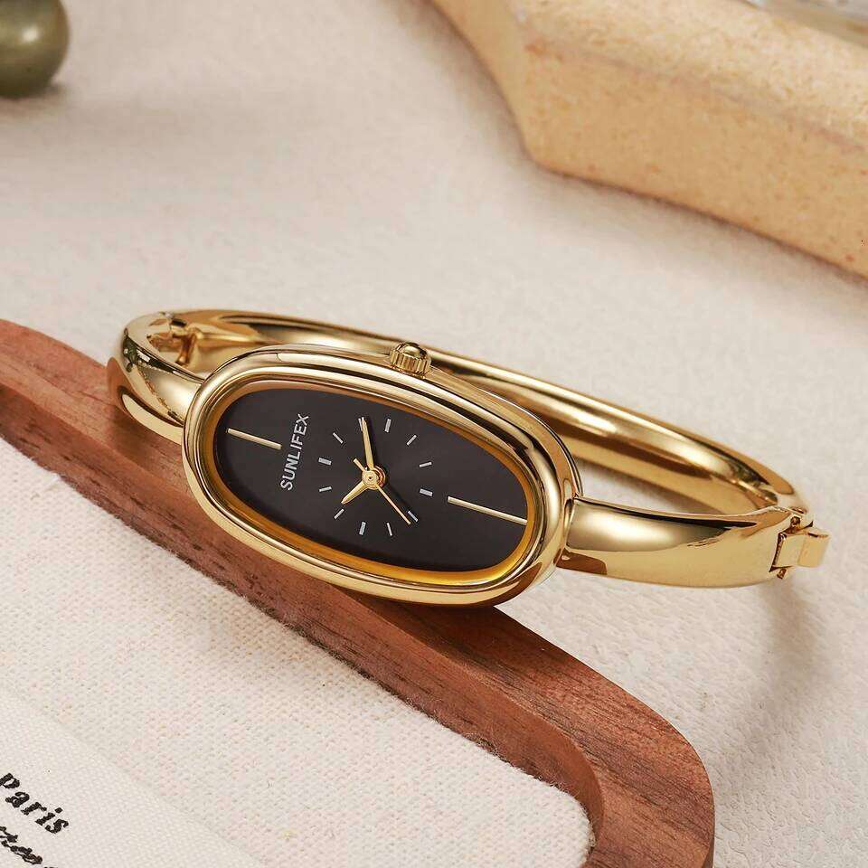 New luxury elegant ladies bracelet simple scale dial oval waterproof women's quartz watch Reloj