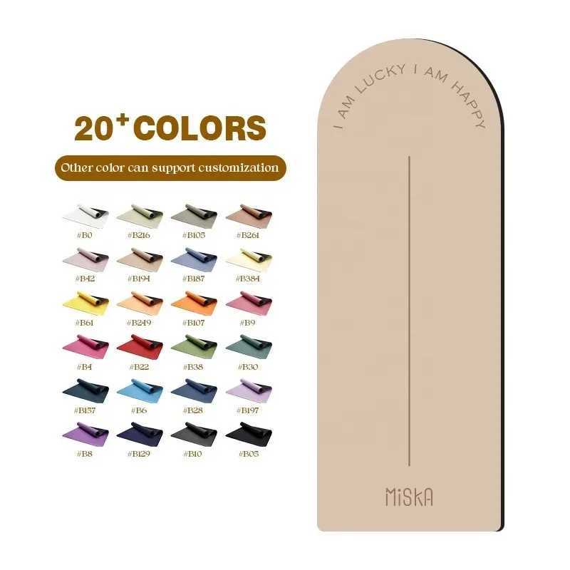 5Mm Thick Curved Oval U-Shaped Coconut Milk Color Beige Matte PU Rubber Grounded Yoga Mat M260312