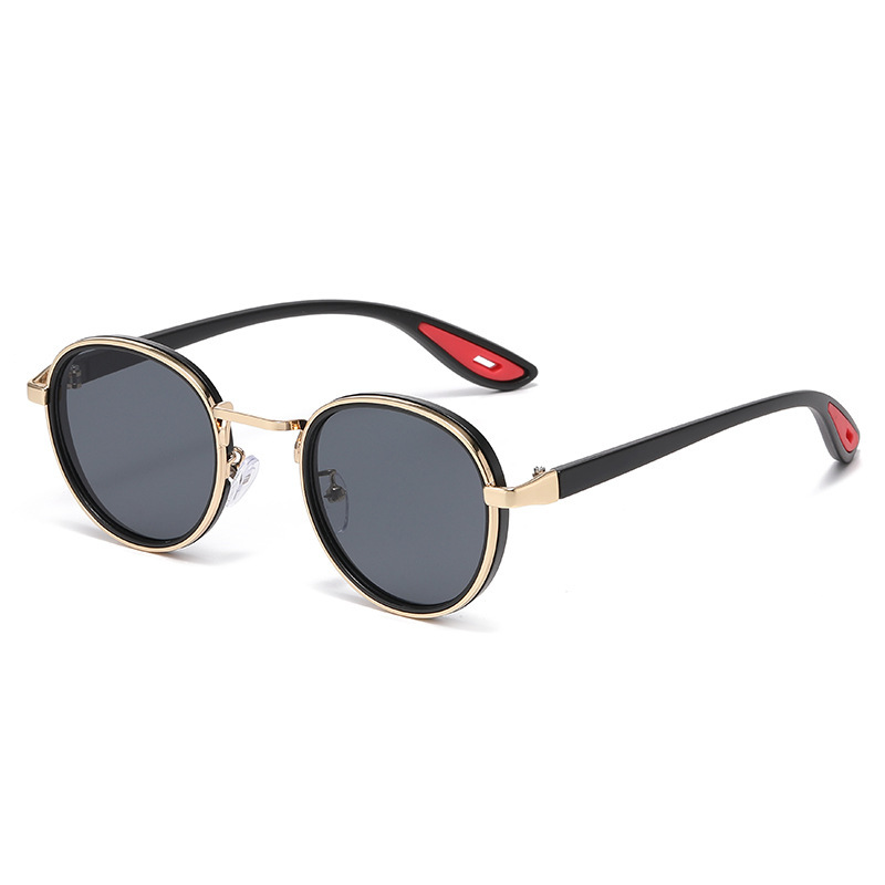 Hot-selling Women with High-end Fashion Metal Round Frame Sunglasses for Men, Unique Street Style UV Protection Glasses