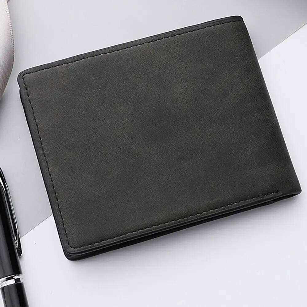 Fashion PU Leather Men Wallet Large-capacity Multi-card Slot Card Folding Money Bag Lightweight Skin Short Purse
