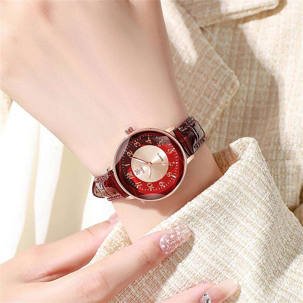 Fashion Green Women's Business 2025 Digital Quartz Watch Casual Leather Ladies Clock Gift Wristwatch