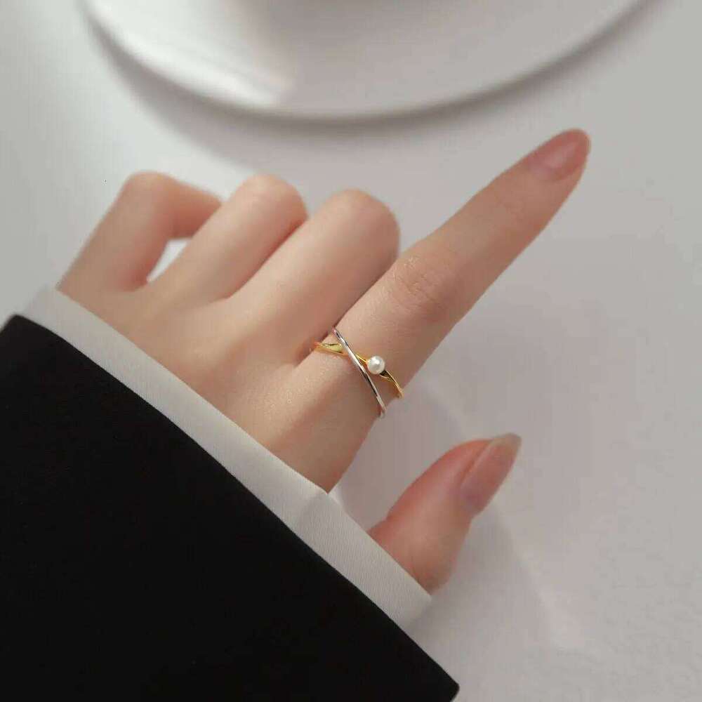 925 Sterling Silver Rings For Women Men Gold Cross Pearl Simple Trendy Retro Adjustable Anillos Party Gifts Fine Accessories H260312