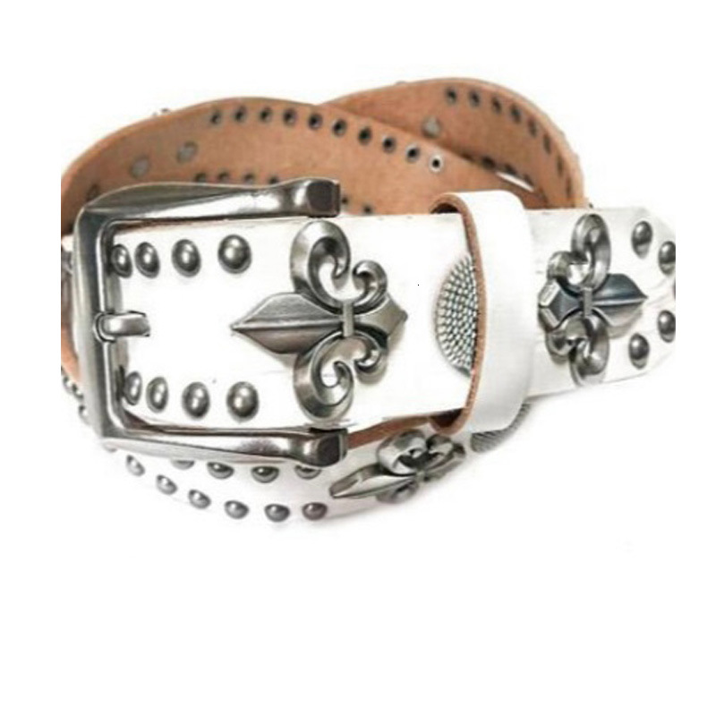 2026 New Designer Luxury Brand Top Leather Personalized Men's Belt Style Fashion Rivet Decorative Belt Multi Functional Performance Belt