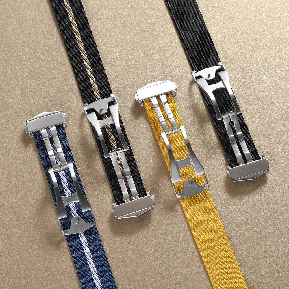 Folding Buckle Nylon Watch Band Canvas Watch Straps Bracelet Wristbelt 20mm 22mm Universal Sport Waterproof Watchband for 260304
