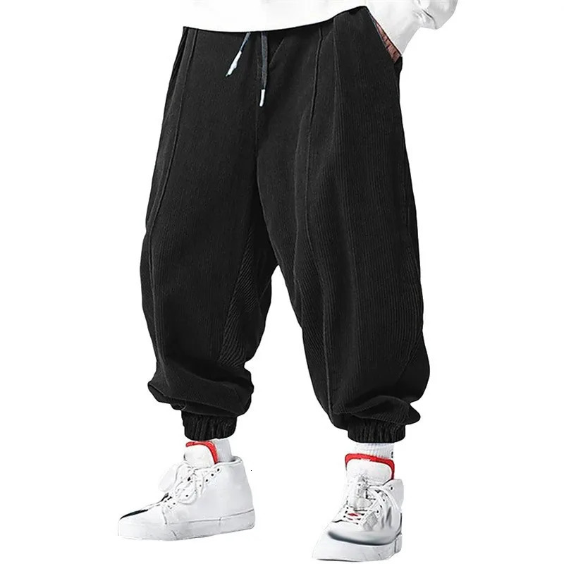 Fall Mens Casual Loose Drawstring Pants - Fashion High-End Hip-Hop Style Premium Corduroy - Trendy Cuffed Pants 260311