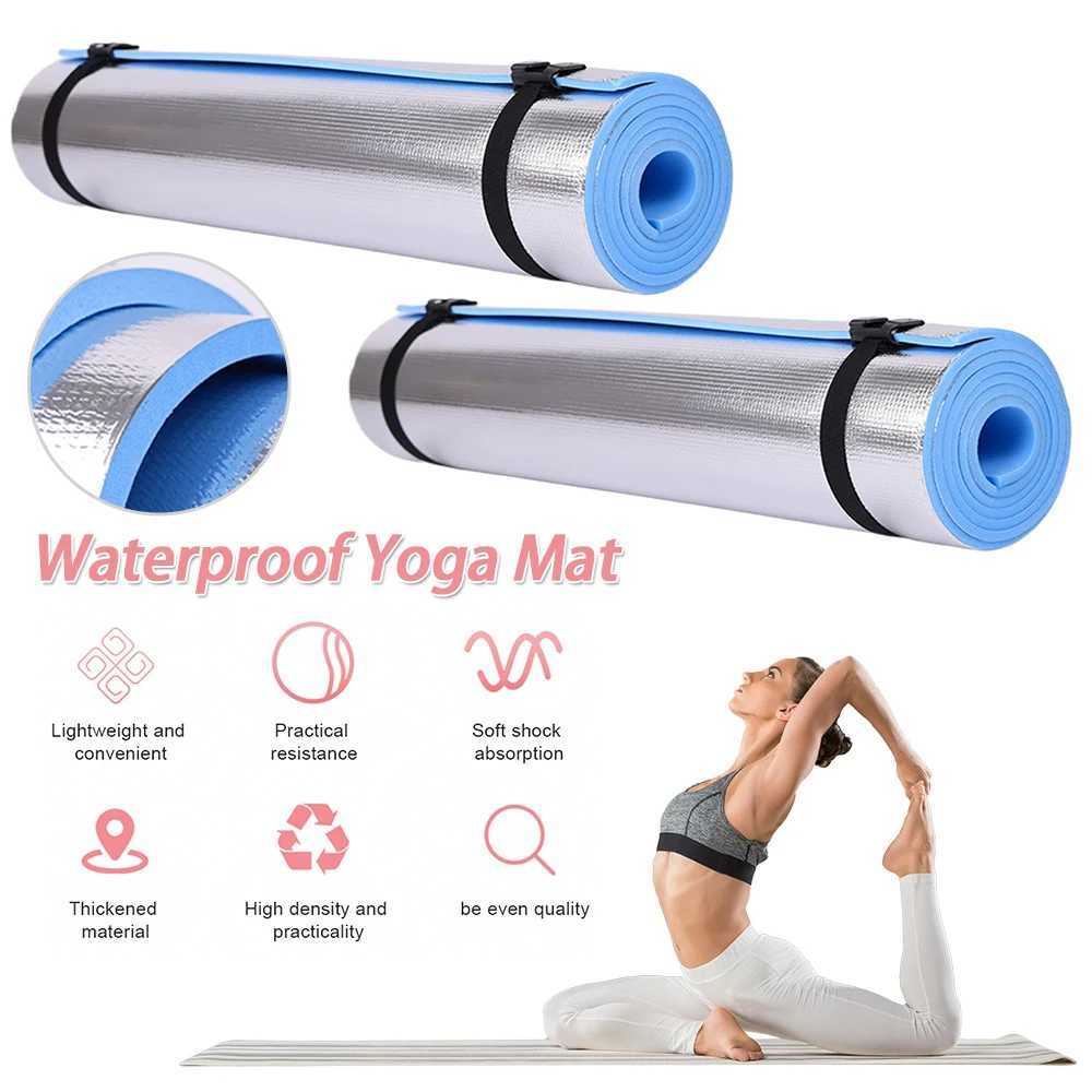 Waterproof Yoga Mat Aluminum Membrane Exercise Mat Thickened Camping Picnic Mat Portable Multifunction for Fitness Exercise M260312