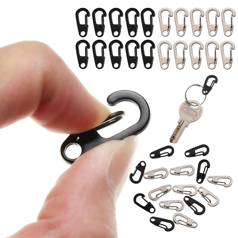 410Pcs Carabiner DRing Key Chain Spring Clips Mini Aluminium Alloy Hang Buckle Survival EDC Gear Outdoor Camping Keyring Tool 260228