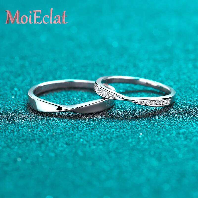 Gorgeous Valentine's Day Gift Platinum Couple Ring for Women & Men, Moissanite Cluster Design Pt950 Fine Jewelry Birthday Gifts H260312