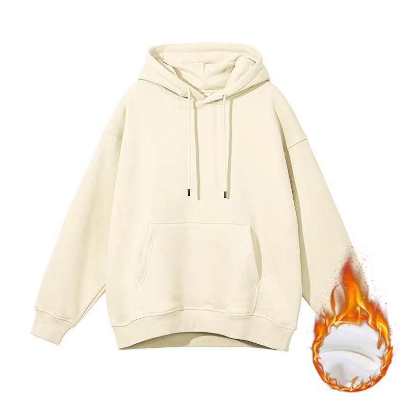 Autumn/winter Fleece-lined Oversize Hoodie For Designer Hoodie Trendy Men Casual Loose Thick Hoodie
