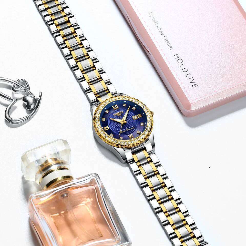 NIBOSI Diamond Watches for Women Classic Luxury Rose Gold Analog Quartz Fashion Waterproof Luminous Ladies Female Watch