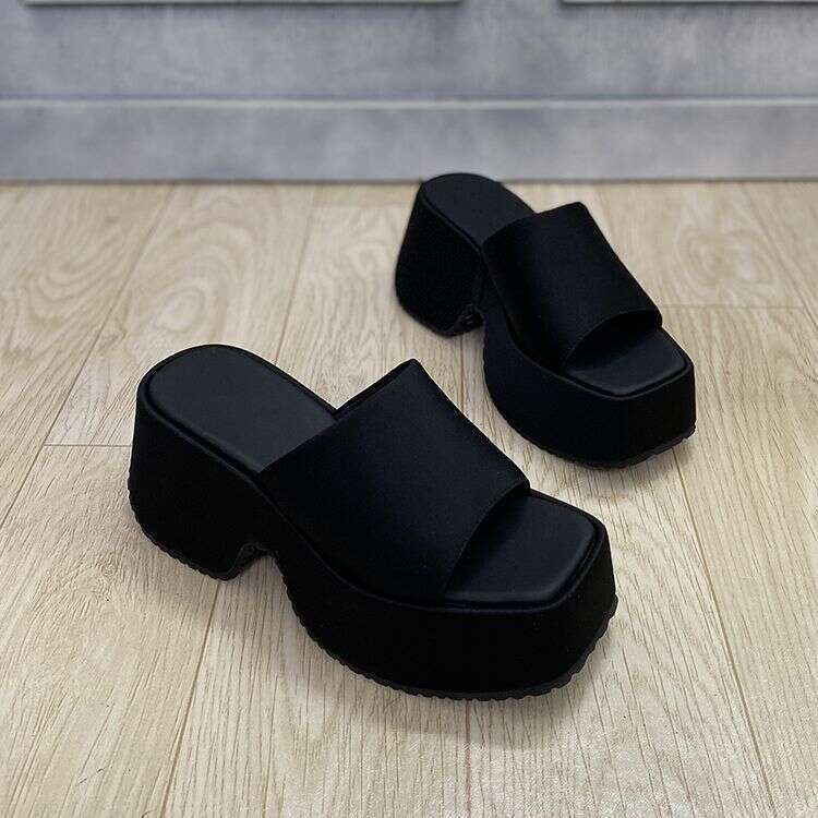 Minimalist Thick-Soled Sandals Women Summer Fashion Outdoor Vacation Slippers for Petite Height Increase Casual One-Strap Trendy