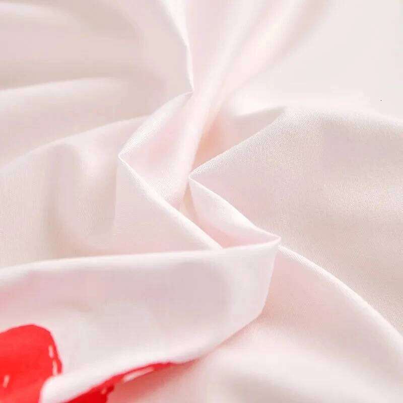 Princess Style Four-piece Set Cartoon Strawberry Printed Bed Sheet Pillowcase Quilt Cover Home Girls' Room Bedding H260312