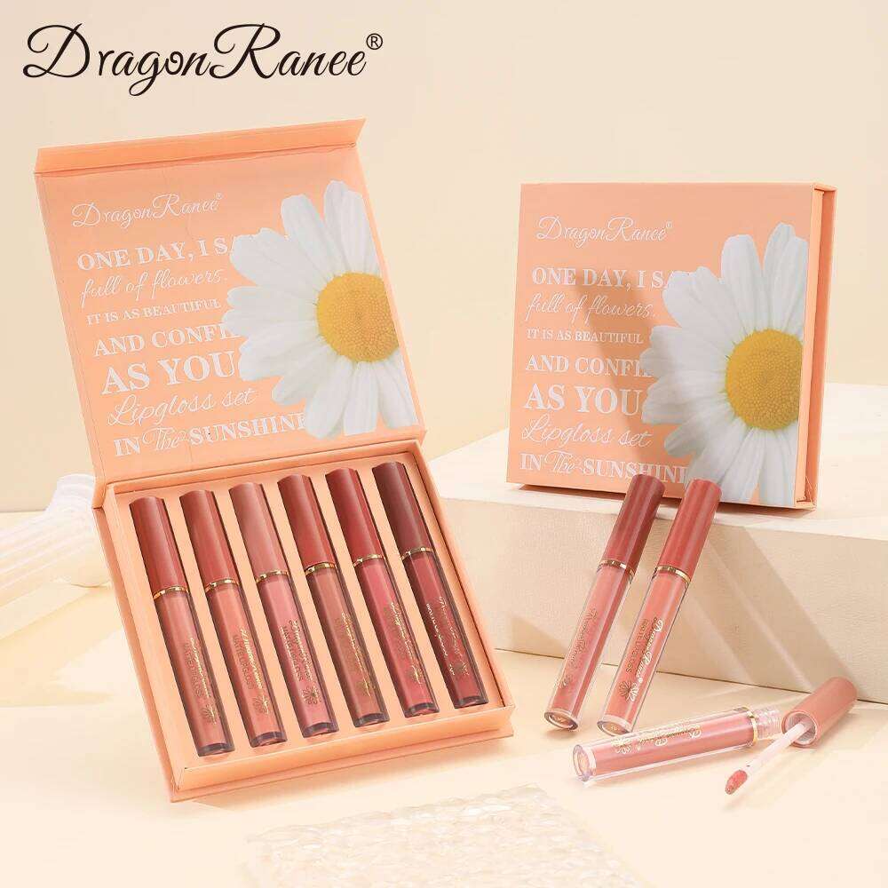 Six-Piece Set, Matte Finish, Delicate Easy to Apply, Non-Stick, Waterproof Sweat-Proof, Versatile for Daily Use, Lip Gloss and Lipstick Set W260311