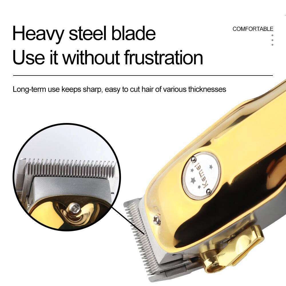 Kemei KM-1986PG Rechargeable Trimmer For Barber Men Electric Beard Shaver Clipper Professional Hair Cutting Machine C260312