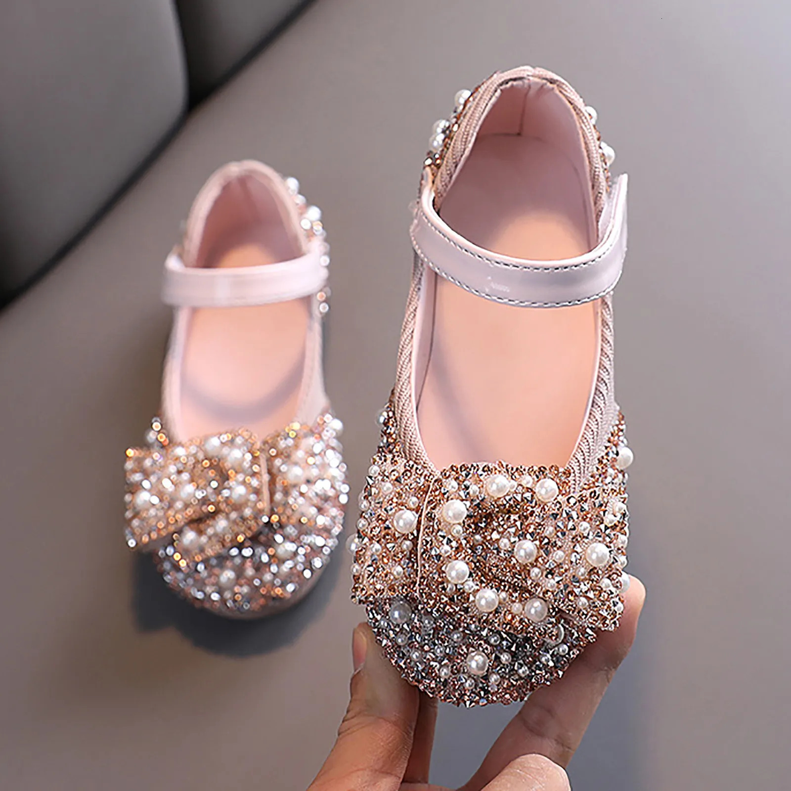 Sandals Toddler Girl Childrens Shoes Pearl Rhinestones Shining Kids Baby Girls Thong Size 3 260311