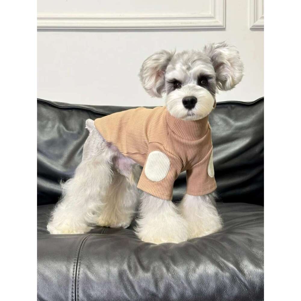 Schnauzer Teddy Bichon Cat Pet Clothes High Collar Base Vest Small Dog Cotton Warm Sweater