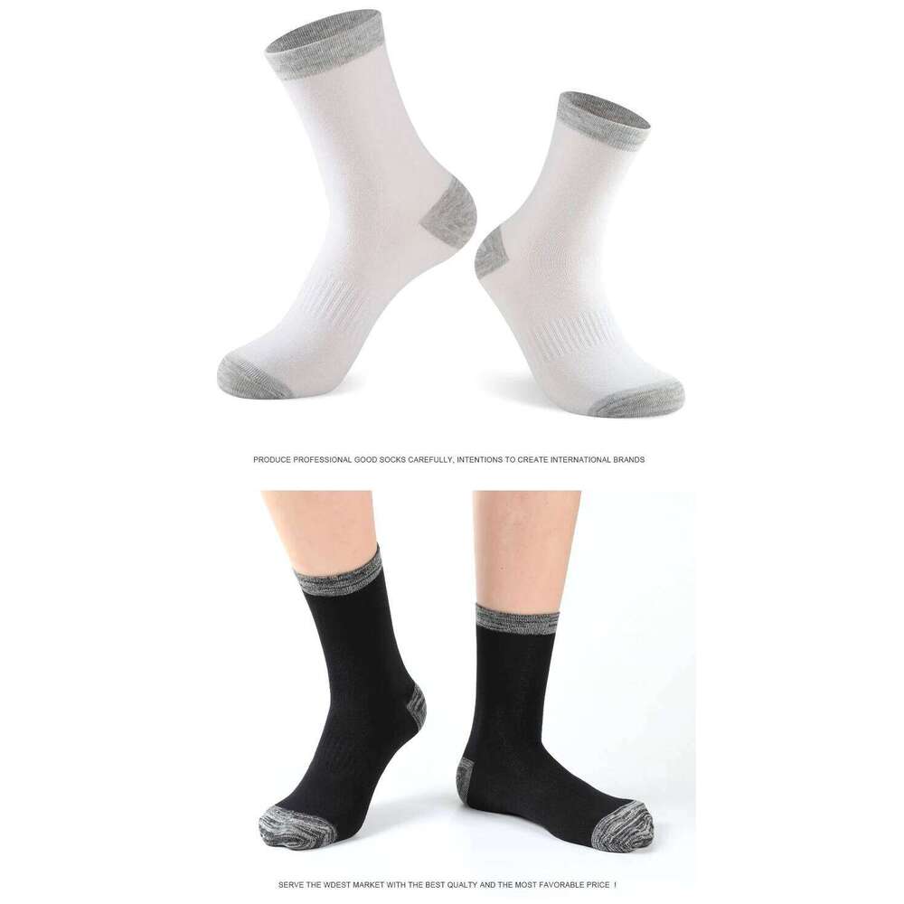 5 Pairs/Lot Men Autumn Winter High Quality Casual Running Black Sports Hiking Male Long Socks Comfortable Size 38-44 Z260312