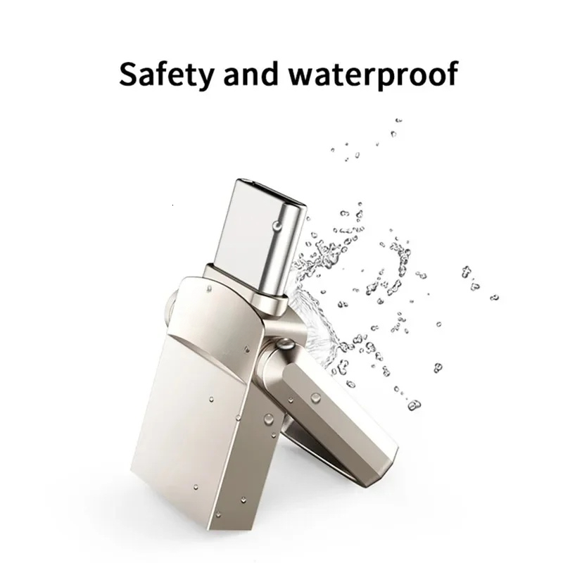 2TB Metal U Disk 2025 2 IN 1 OTG 1024GB Flash Drive USB 3.1 512gb 1TB Pen Drives Memory Stick Type C Adapter Gifts New 3.