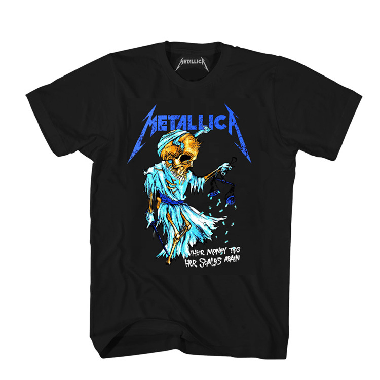 Men's Vintage Rock Band Punk Metal Graphic T-Shirt Retro Casual Cotton Short Sleeve Tee