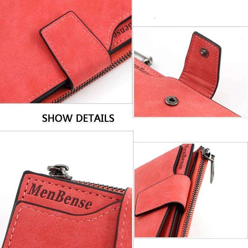 New Ladies Short Women's Zipper Wallet Multi-function Fashion Simple Fresh Large-capacity Leather Coin Purse Clutch