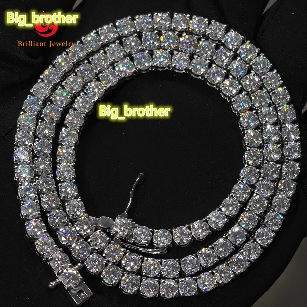 Warehouse Wholesale VVS Moissanite Tennis Chain Iced Out Women Fine Jewelry Tennis Chain Bracelet
