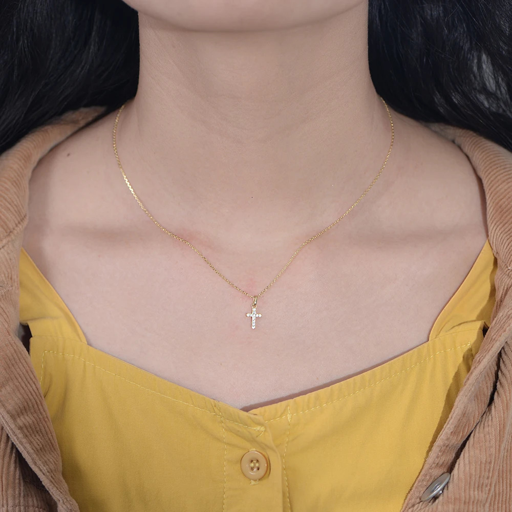 Delicate Cross 925 Sterling Silver Pendant Necklace Adjustable 260311