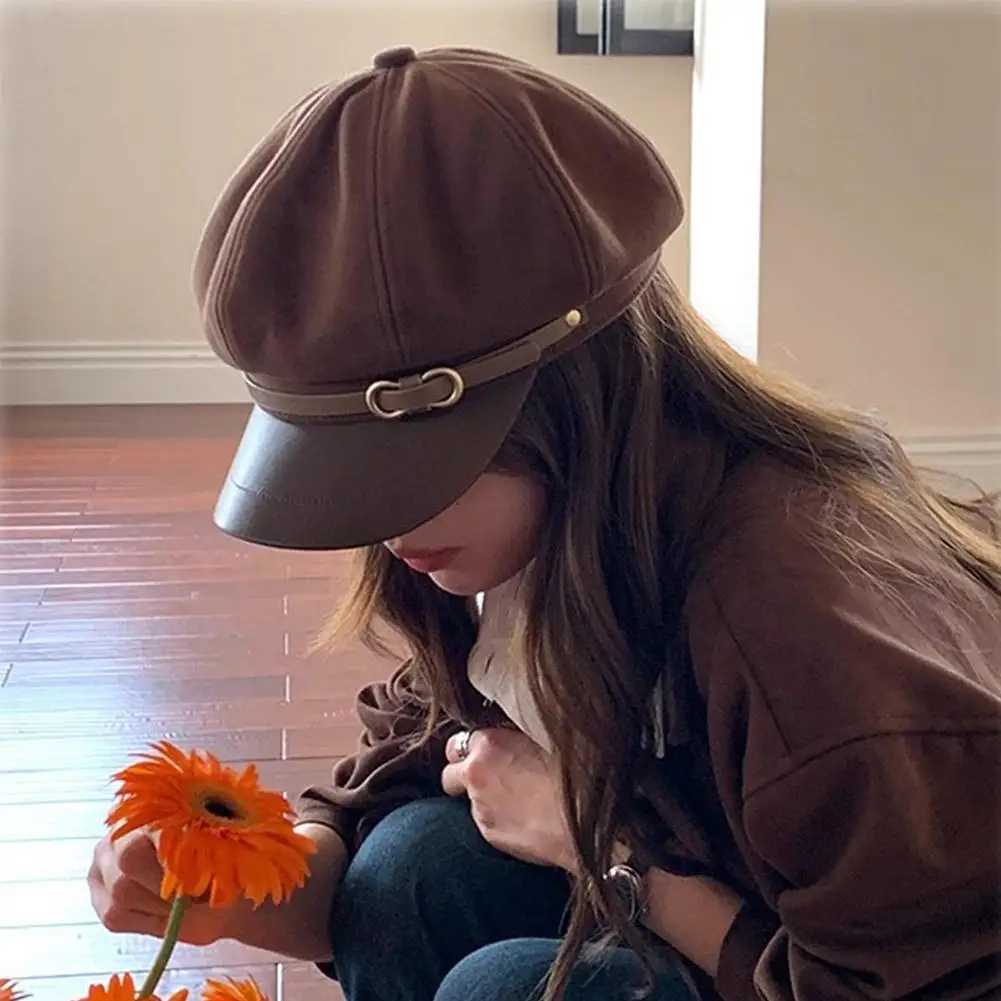 1pcs Retro British Style Beret for Women Versatile Octagonal Newsboy Cap for Big Head Circumference Spring Autumn Hat1pcs H260312 - view 7
