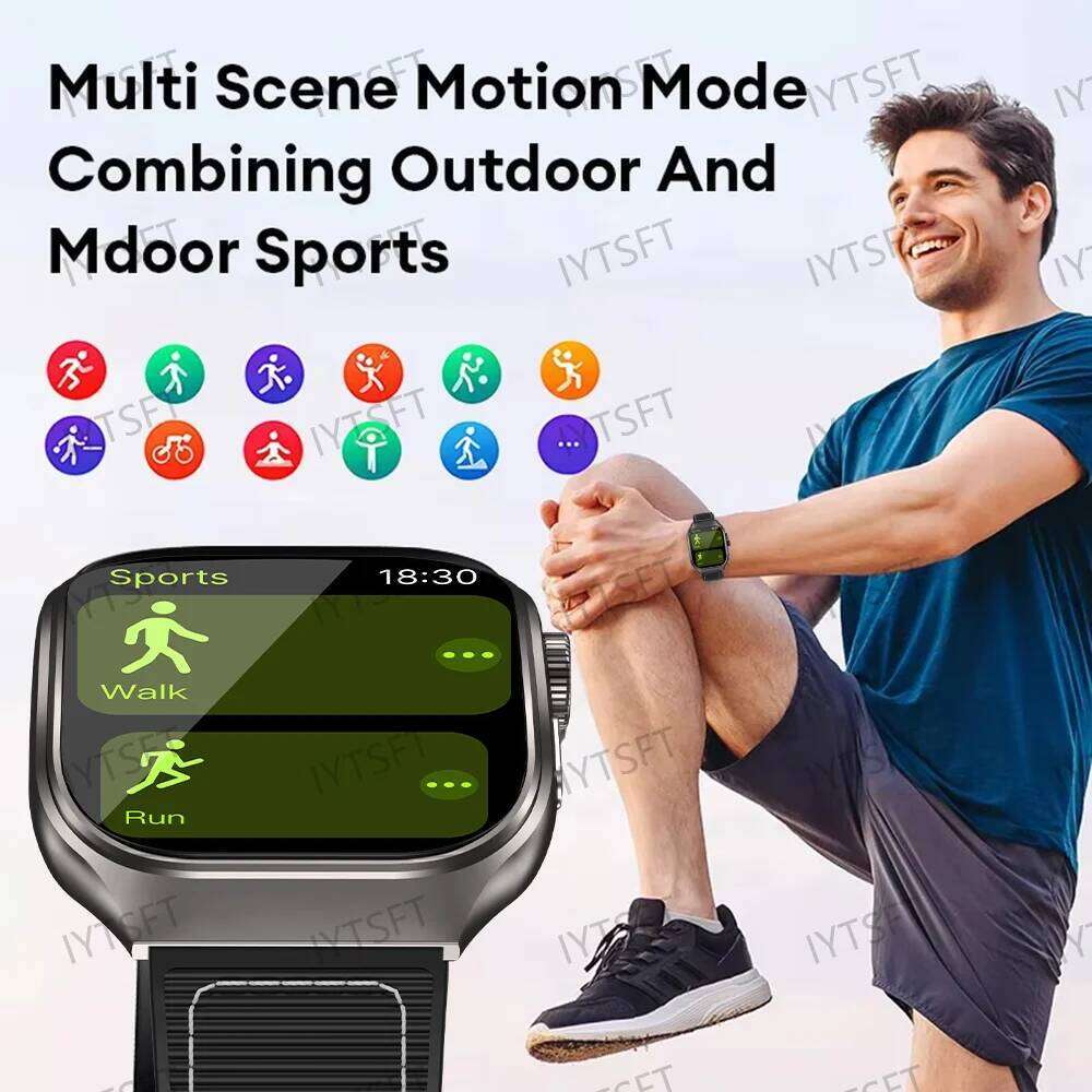 LAXASFIT 2.01 Inch Curved Screen Men's Bluetooth 5.3 HD Call Multiple Sports Modes Woman Smart Watch Holiday gifts