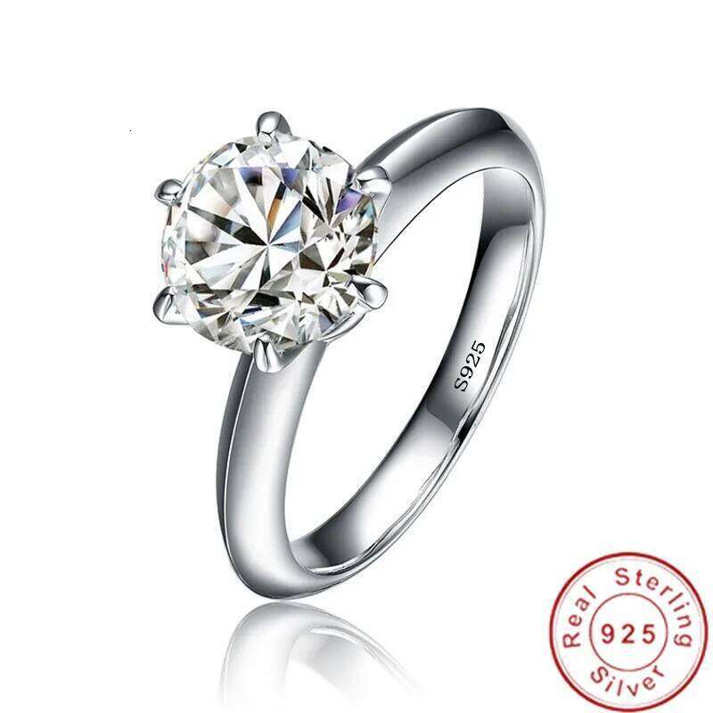 99% OFF Solitaire 1ct Lab Diamond Ring Real 925 sterling silver Engagement Wedding band Rings for Women men Party Jewelry H260312