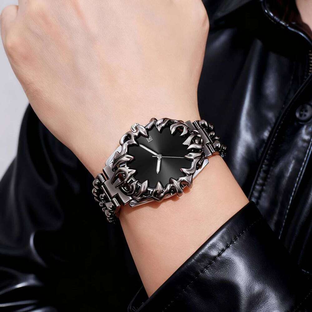 Stainless Steel Watch 40mm Creative Quartz Movement Clock Casual Sports Waterproof Men Mechanical Wind Military Wristwatches