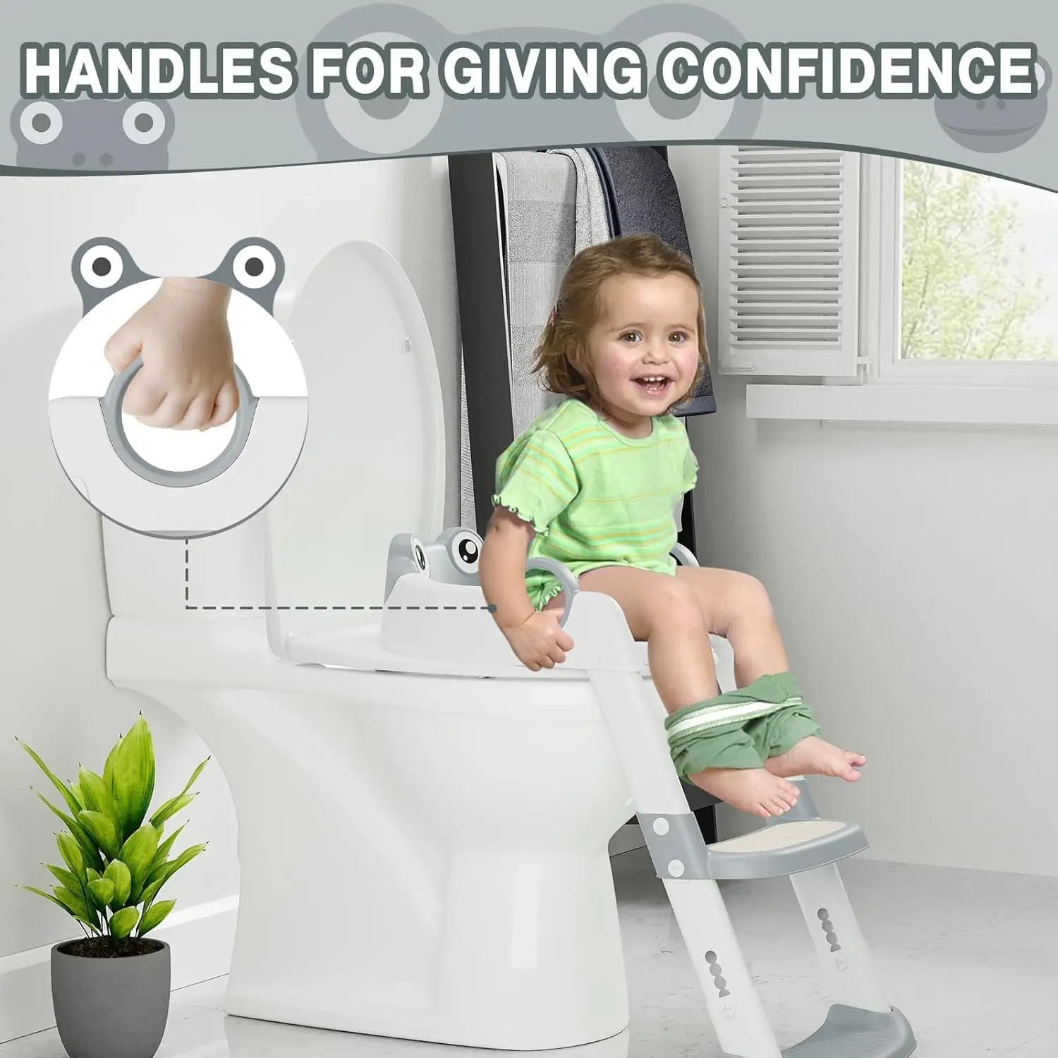 Potty Training Seat with Adjustable Height Step Stool Ladder AntiSlip Pads for Safety Toddler Toilet Trainer Girls Boys 260311