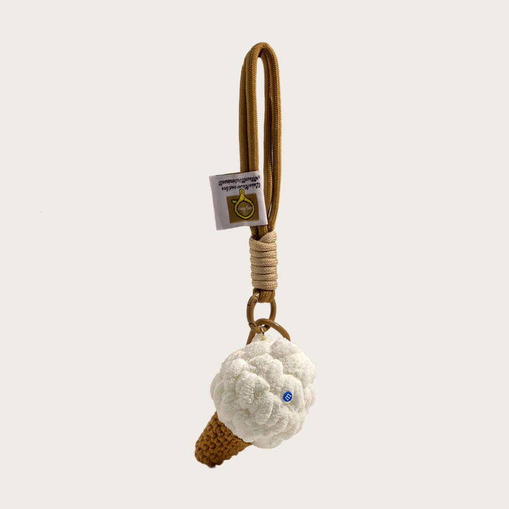 Unique hand-woven ice cream plush keychain, bag pendant, car decoration, new model wholesale