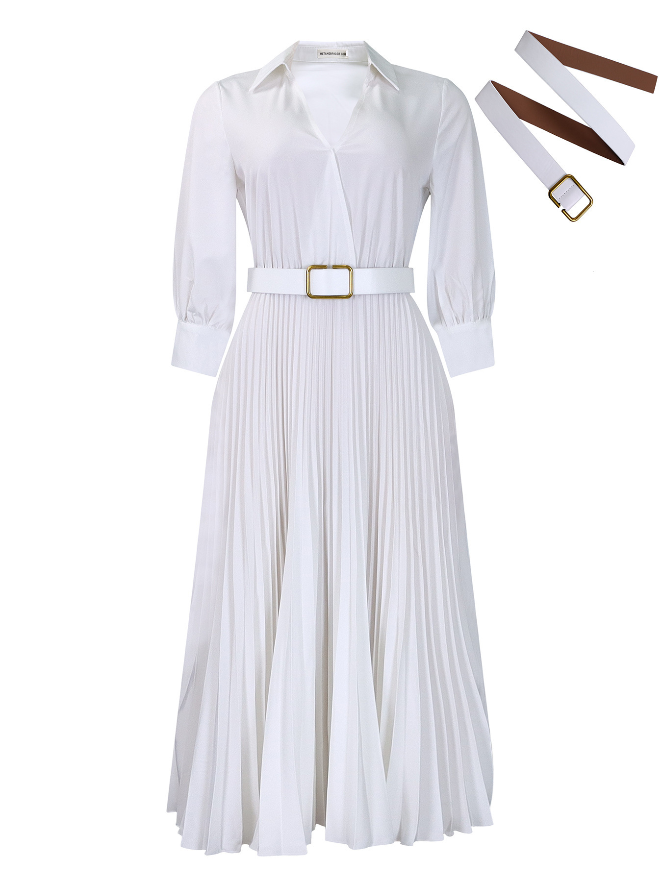 D4722024Spring New Womens Solid Color Plus Size Dress
