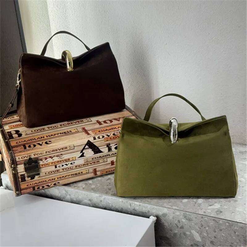 New Luxury Designer Women's Suede Tote Bag Fashionable Underarm Shoulder Crossbody Handbag For Ladies Elegant