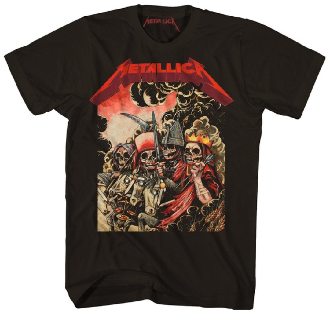 Men's Vintage Rock Band Punk Metal Graphic T-Shirt Retro Casual Cotton Short Sleeve Tee