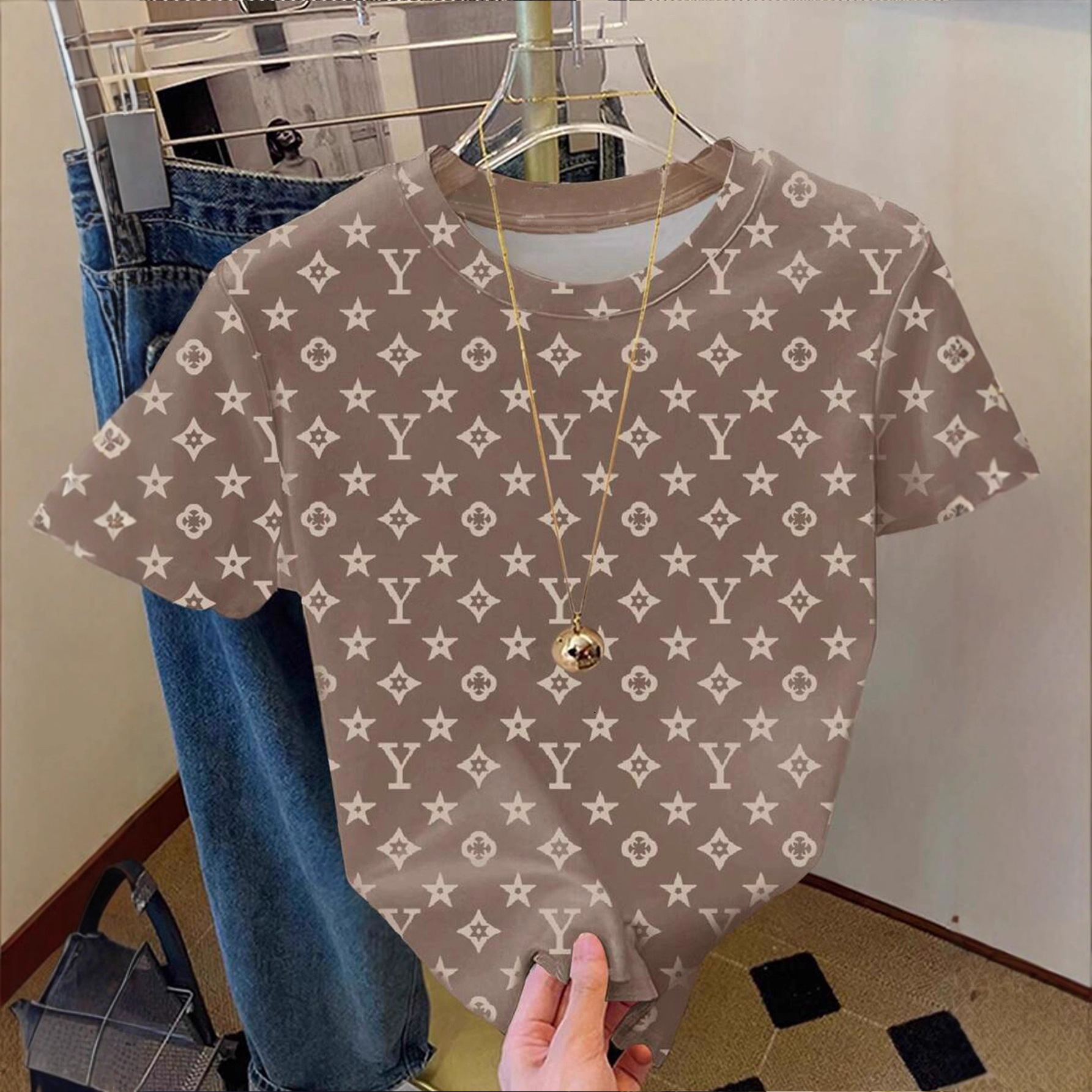 Luxury Brand Designer Clothes 2025 SHEIN Hot Sale, 3D Printed European And American Style Women's Fashion One Piece Straight Hair